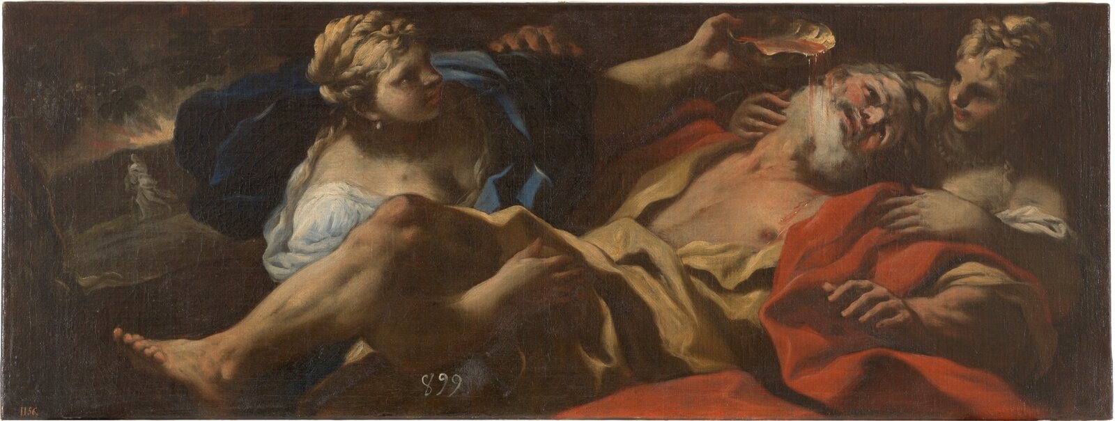 Lot embriagado por sus hijas, Luca Giordano
