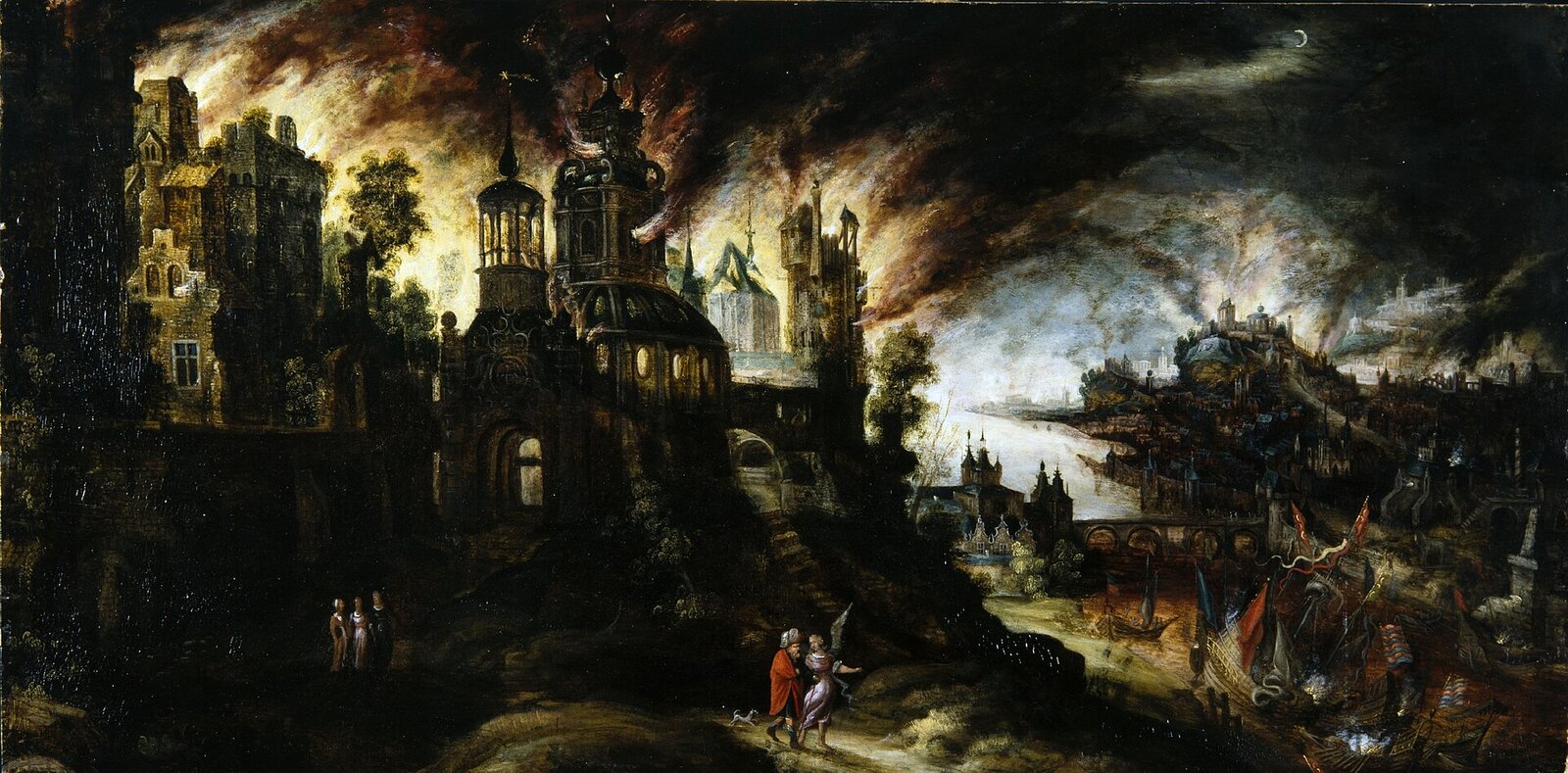Sodom and Gomorrah being destroyed, Kerstiaen de Keuninck