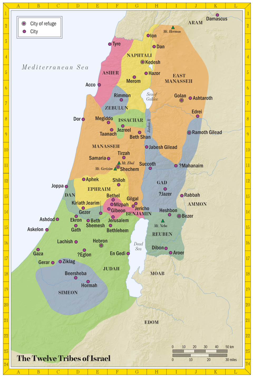 Biblica Open Bible Map 05 The Twelve Tribes of Israel