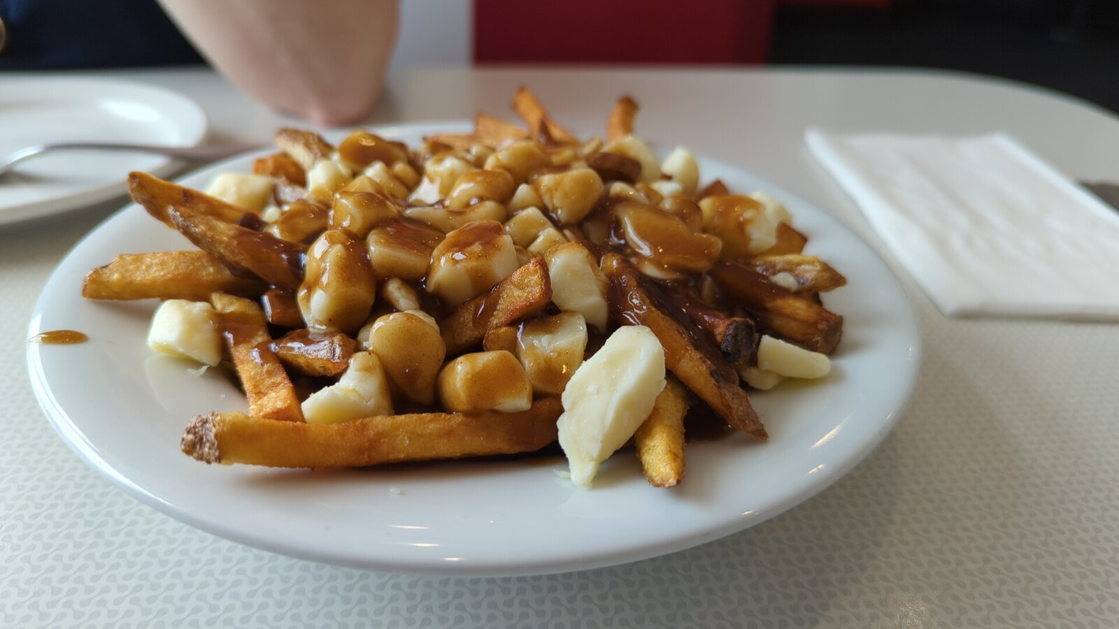 The Land of Curds and Potato (Poutine from Windsor, Ontario, made by Canadians at a local diner – Antonydstevens), CC0.